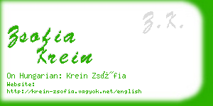 zsofia krein business card